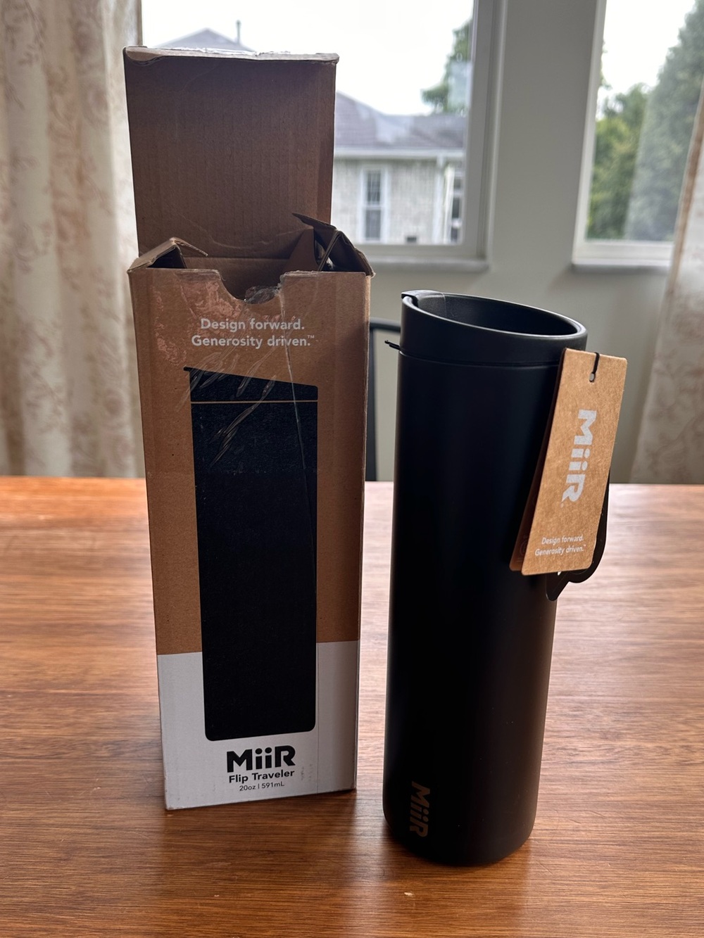 MiiR 20oz Black Flip Traveler Tumbler